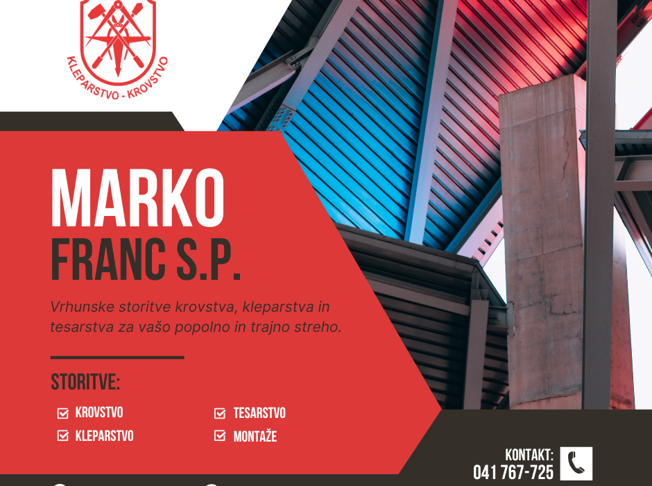 marko franc s.p., Tondach, Creaton, Metrotile, Bramac, Gerard, Decra, Evertile, Tegola, Nexe, Ikotile, Prefa, Metrapan, S metal, kritine, krovstvo, kleparstvo